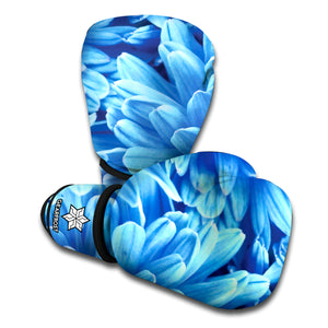 Blue Chrysanthemum Flower Print Boxing Gloves