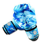 Blue Chrysanthemum Flower Print Boxing Gloves