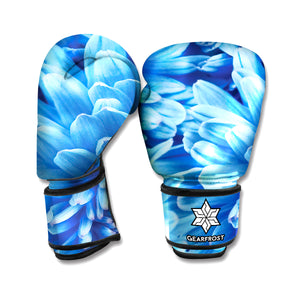 Blue Chrysanthemum Flower Print Boxing Gloves