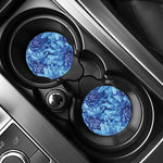 Blue Chrysanthemum Flower Print Car Coasters