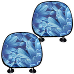 Blue Chrysanthemum Flower Print Car Headrest Covers