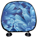 Blue Chrysanthemum Flower Print Car Headrest Covers