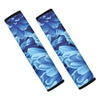 Blue Chrysanthemum Flower Print Car Seat Belt Covers