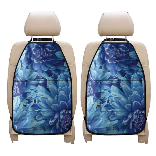 Blue Chrysanthemum Flower Print Car Seat Organizers