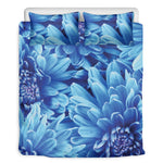 Blue Chrysanthemum Flower Print Duvet Cover Bedding Set