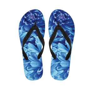 Blue Chrysanthemum Flower Print Flip Flops