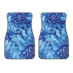 Blue Chrysanthemum Flower Print Front Car Floor Mats