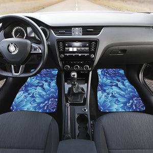 Blue Chrysanthemum Flower Print Front Car Floor Mats