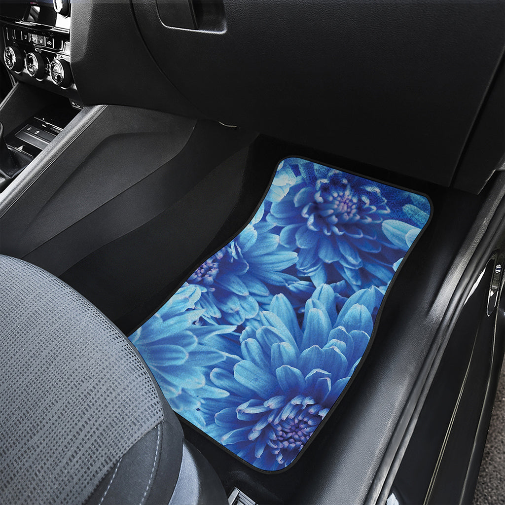 Blue Chrysanthemum Flower Print Front Car Floor Mats