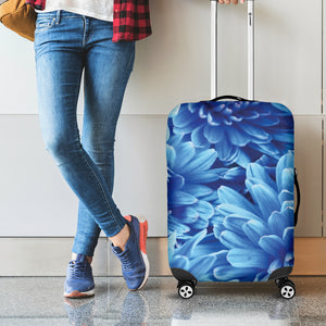 Blue Chrysanthemum Flower Print Luggage Cover