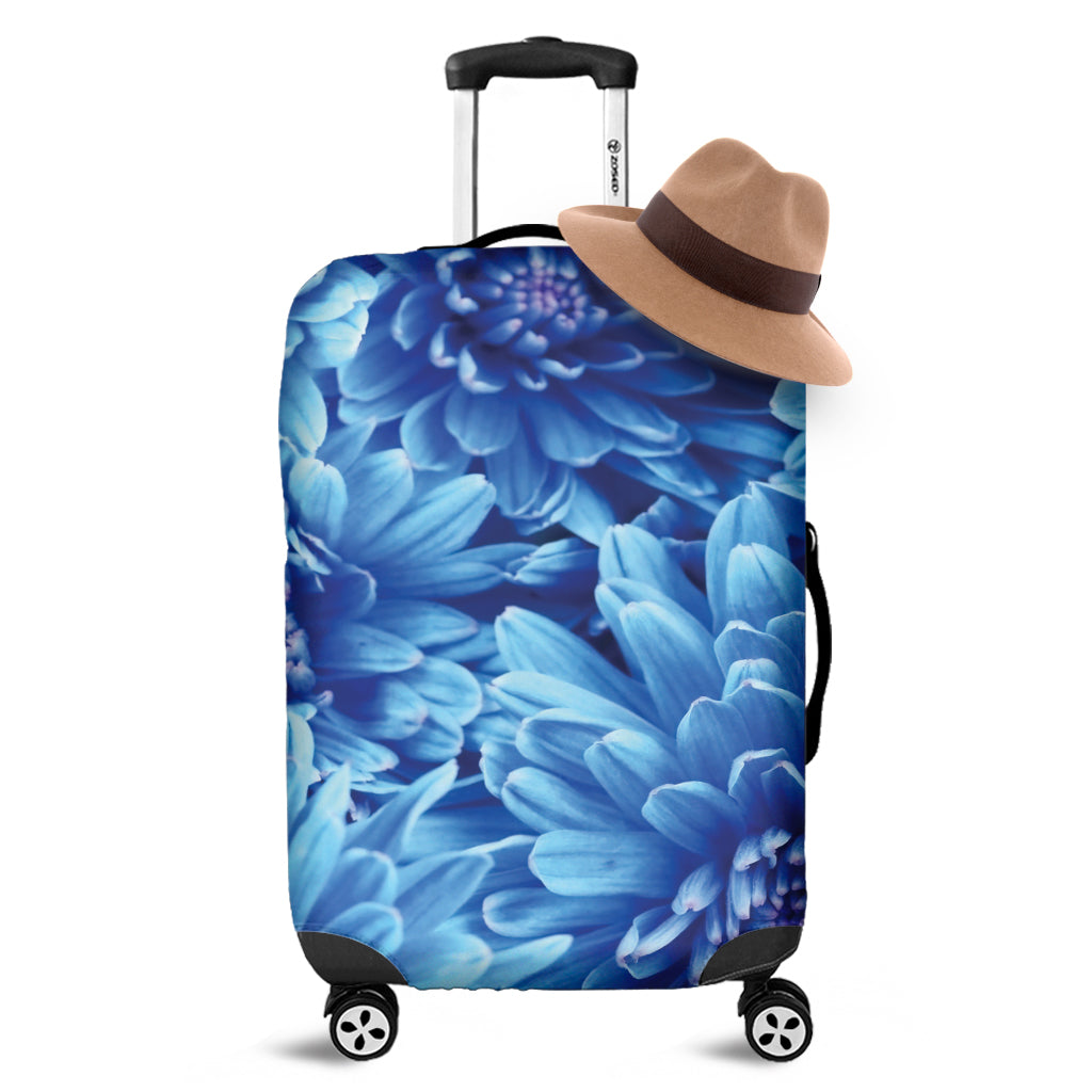 Blue Chrysanthemum Flower Print Luggage Cover