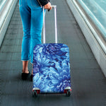 Blue Chrysanthemum Flower Print Luggage Cover