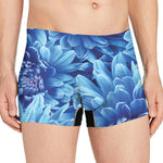 Blue Chrysanthemum Flower Print Men's Boxer Briefs