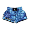 Blue Chrysanthemum Flower Print Muay Thai Boxing Shorts