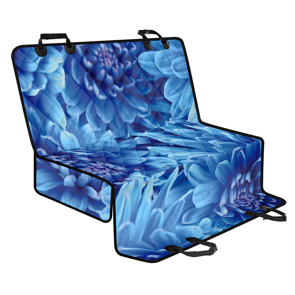 Blue Chrysanthemum Flower Print Pet Car Back Seat Cover