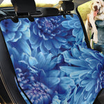 Blue Chrysanthemum Flower Print Pet Car Back Seat Cover