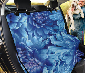 Blue Chrysanthemum Flower Print Pet Car Back Seat Cover