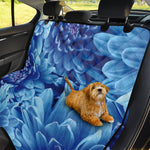 Blue Chrysanthemum Flower Print Pet Car Back Seat Cover