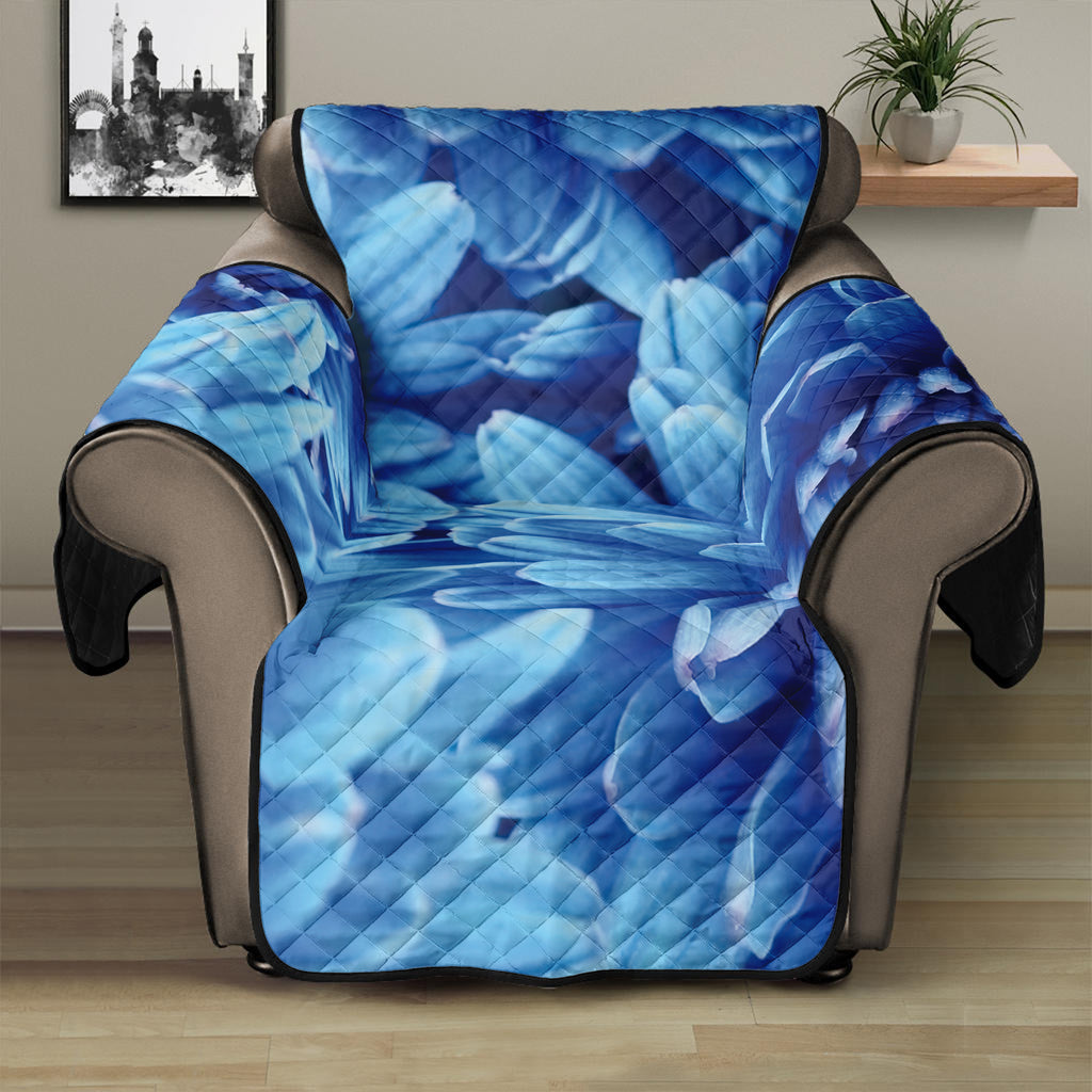 Blue Chrysanthemum Flower Print Recliner Protector