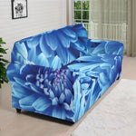 Blue Chrysanthemum Flower Print Sofa Cover
