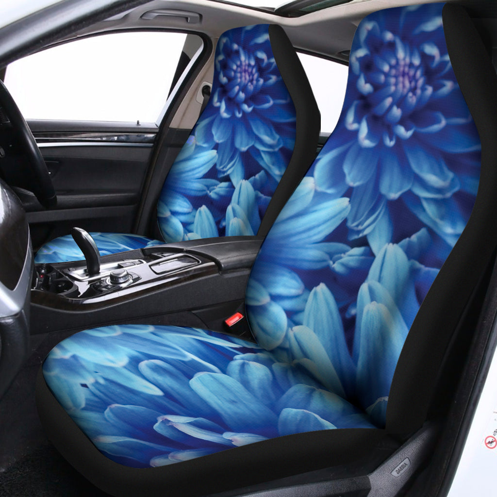 Blue Chrysanthemum Flower Print Universal Fit Car Seat Covers