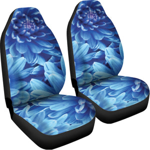 Blue Chrysanthemum Flower Print Universal Fit Car Seat Covers