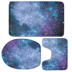 Blue Cloud Starfield Galaxy Space Print 3 Piece Bath Mat Set