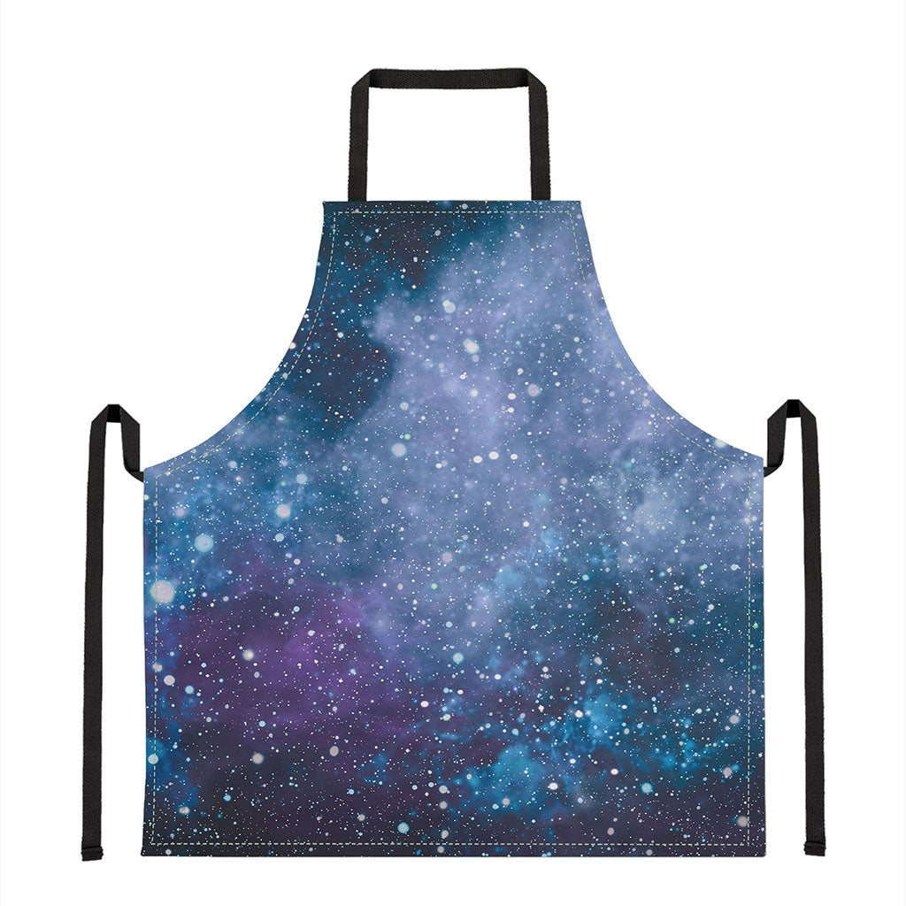 Blue Cloud Starfield Galaxy Space Print Apron