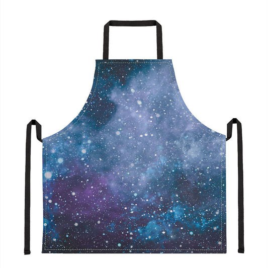 Blue Cloud Starfield Galaxy Space Print Apron