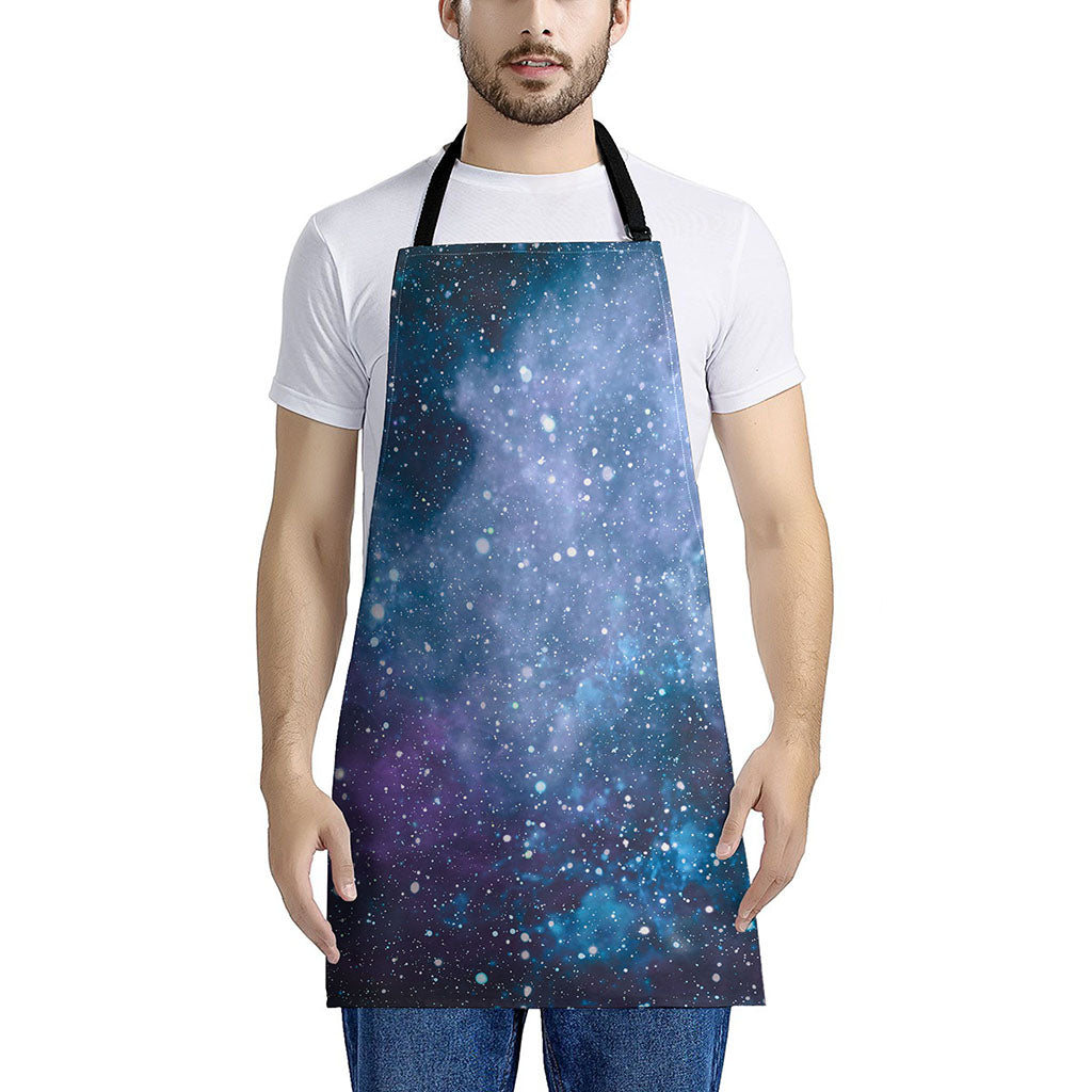 Blue Cloud Starfield Galaxy Space Print Apron