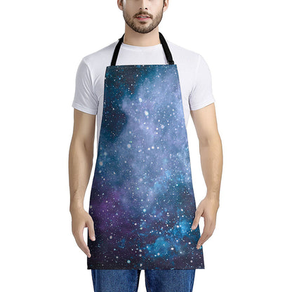Blue Cloud Starfield Galaxy Space Print Apron