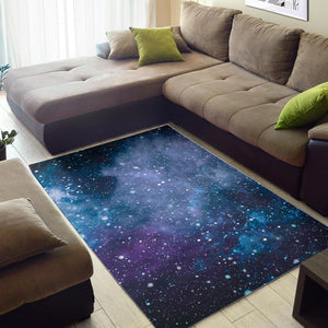 Blue Cloud Starfield Galaxy Space Print Area Rug GearFrost