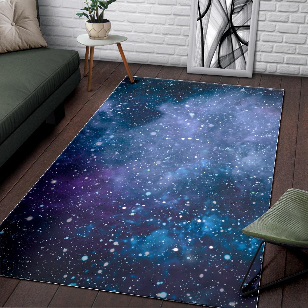 Blue Cloud Starfield Galaxy Space Print Area Rug GearFrost