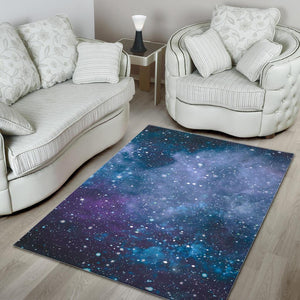 Blue Cloud Starfield Galaxy Space Print Area Rug GearFrost