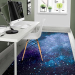 Blue Cloud Starfield Galaxy Space Print Area Rug GearFrost