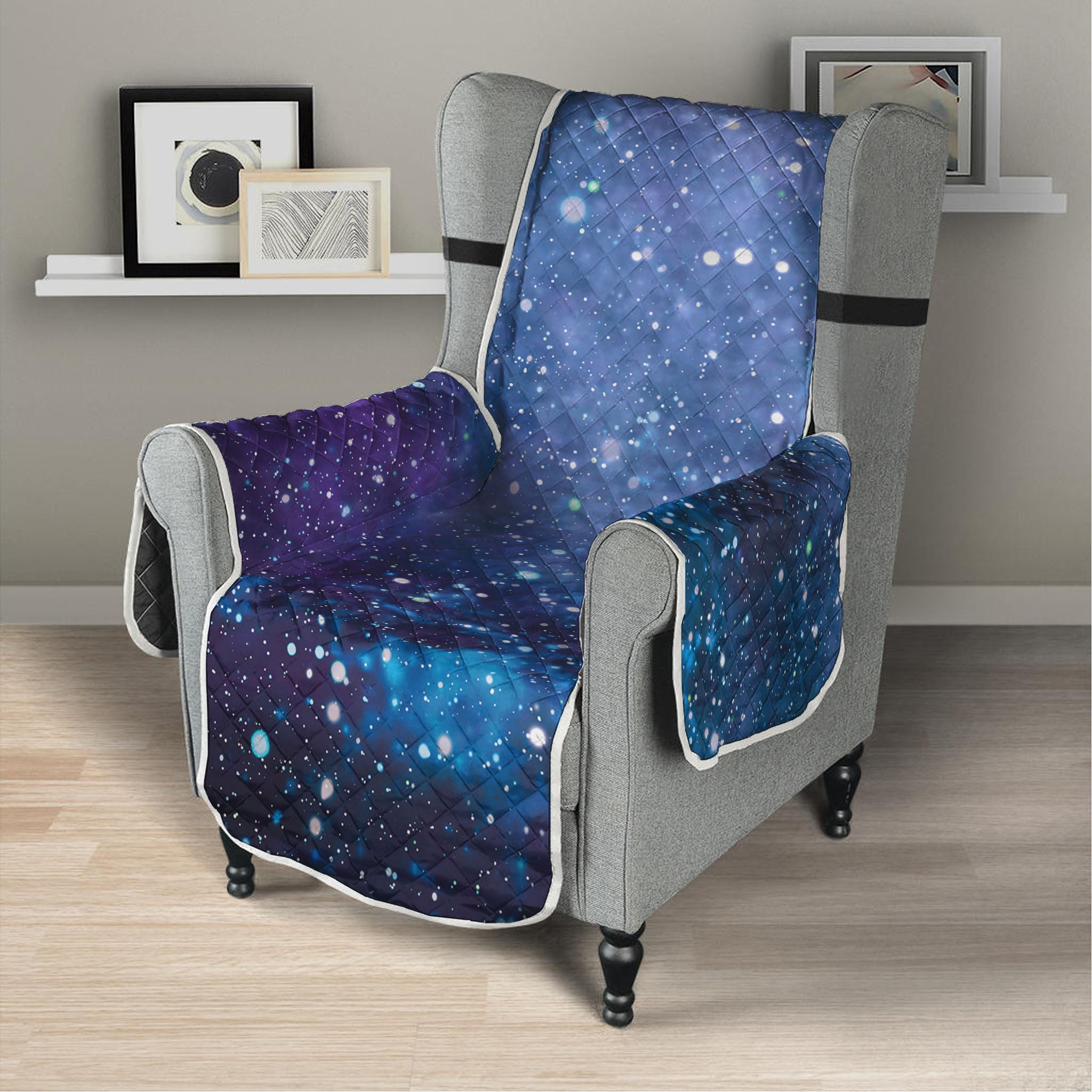 Blue Cloud Starfield Galaxy Space Print Armchair Protector