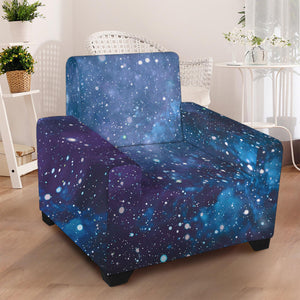 Blue Cloud Starfield Galaxy Space Print Armchair Slipcover