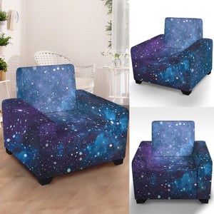 Blue Cloud Starfield Galaxy Space Print Armchair Slipcover