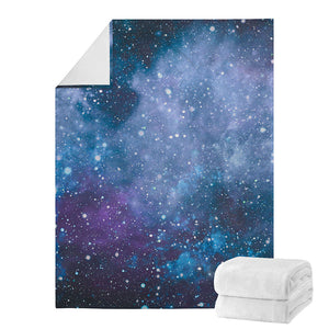 Blue Cloud Starfield Galaxy Space Print Blanket