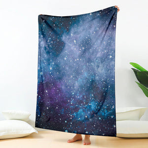 Blue Cloud Starfield Galaxy Space Print Blanket