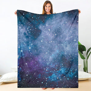 Blue Cloud Starfield Galaxy Space Print Blanket