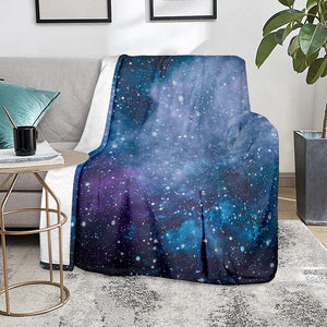 Blue Cloud Starfield Galaxy Space Print Blanket