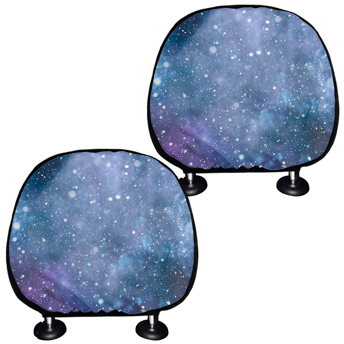 Blue Cloud Starfield Galaxy Space Print Car Headrest Covers