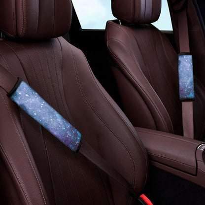 Blue Cloud Starfield Galaxy Space Print Car Seat Belt Covers