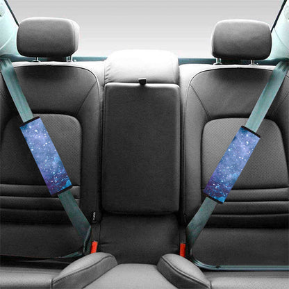 Blue Cloud Starfield Galaxy Space Print Car Seat Belt Covers