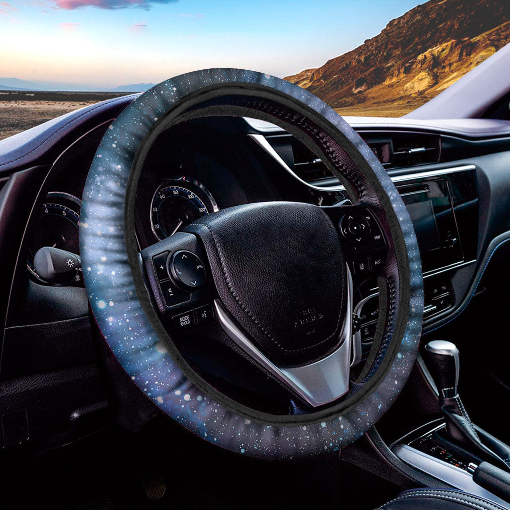 Blue Cloud Starfield Galaxy Space Print Car Steering Wheel Cover