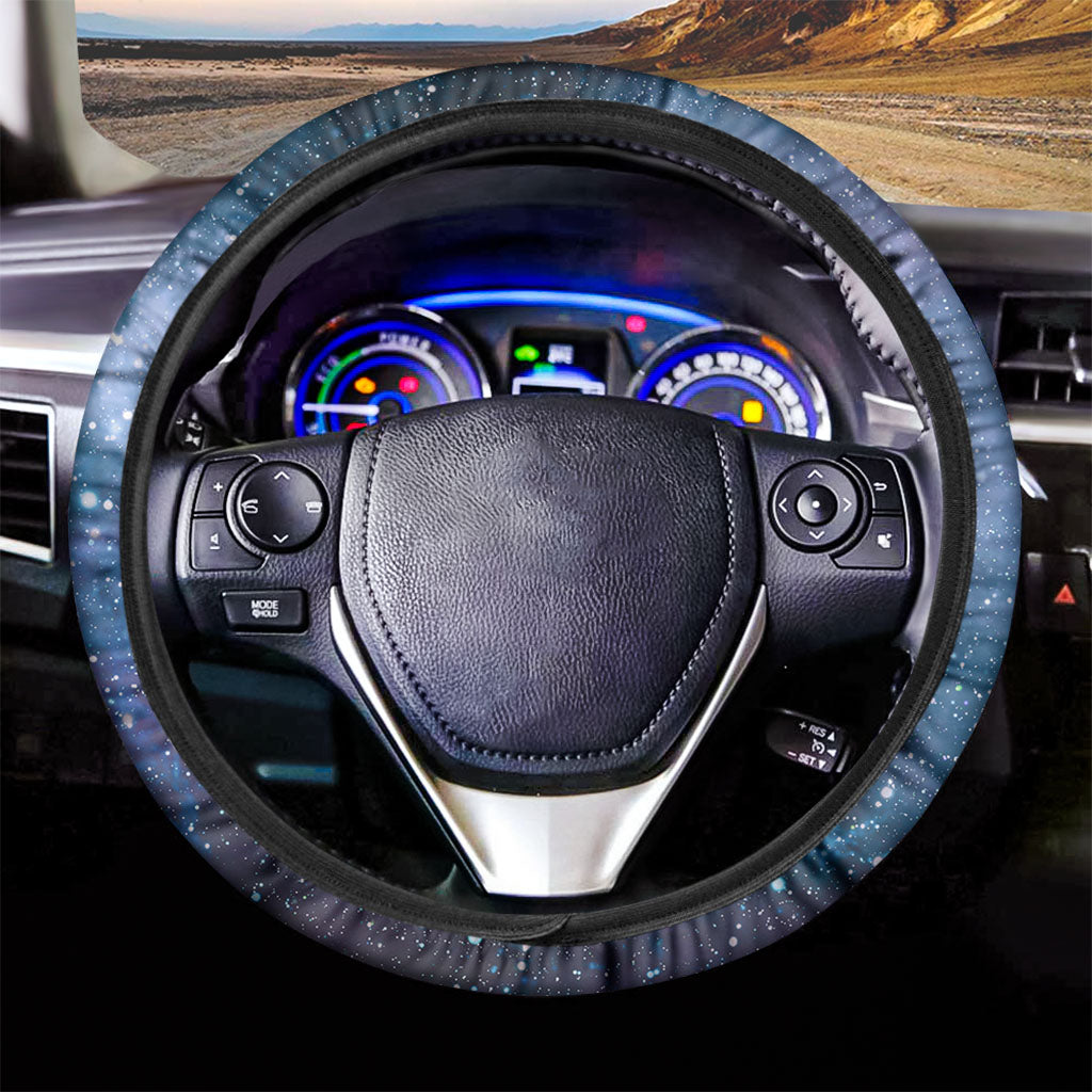 Blue Cloud Starfield Galaxy Space Print Car Steering Wheel Cover