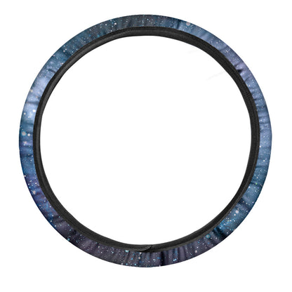 Blue Cloud Starfield Galaxy Space Print Car Steering Wheel Cover
