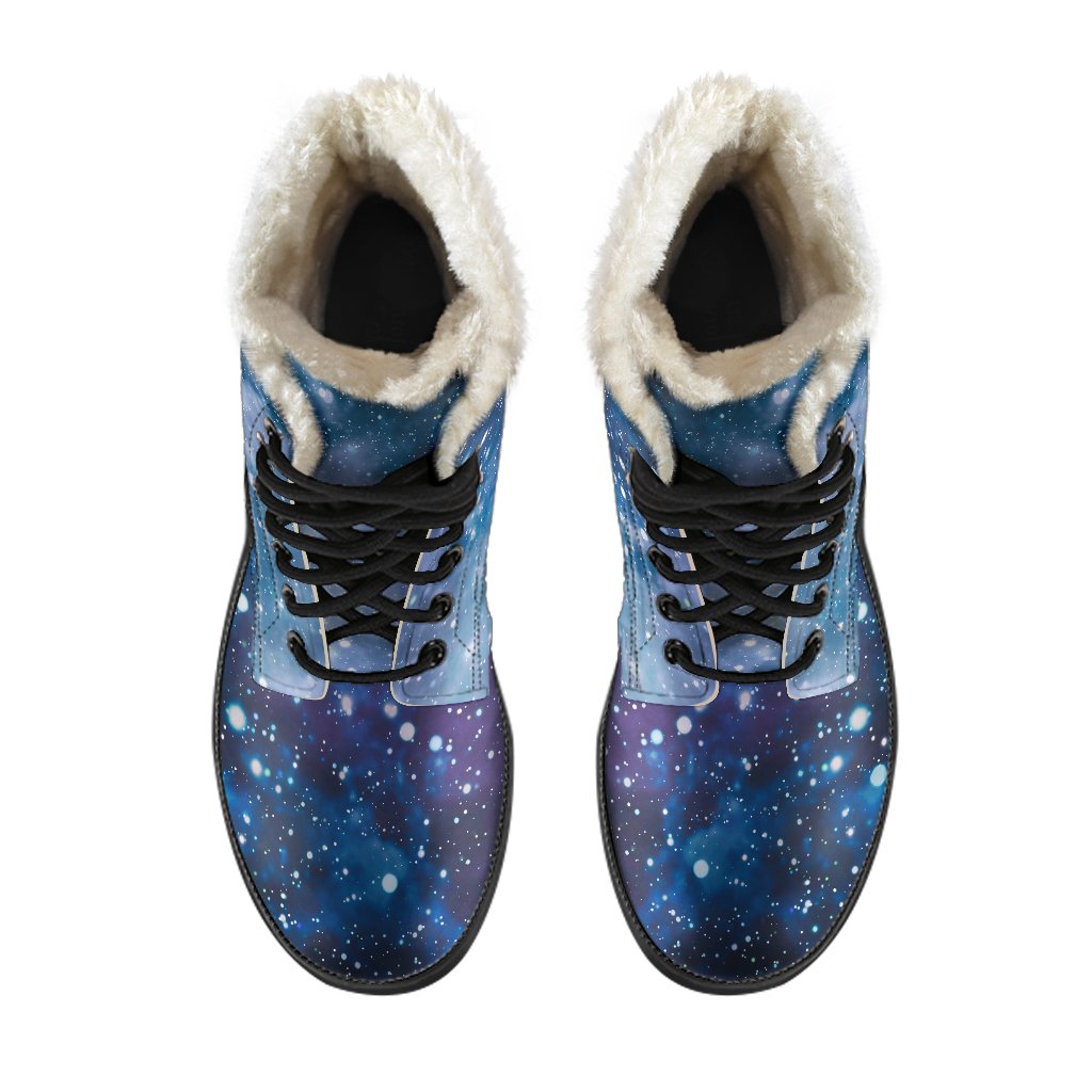 Blue Cloud Starfield Galaxy Space Print Comfy Boots GearFrost