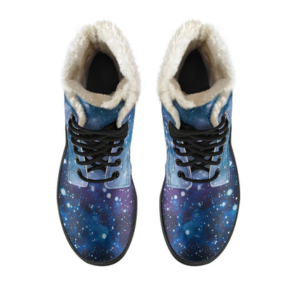 Blue Cloud Starfield Galaxy Space Print Comfy Boots GearFrost